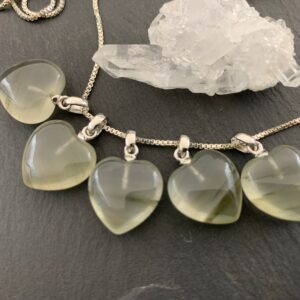 Aragonite Heart Pendant: Sterling Silver Bail