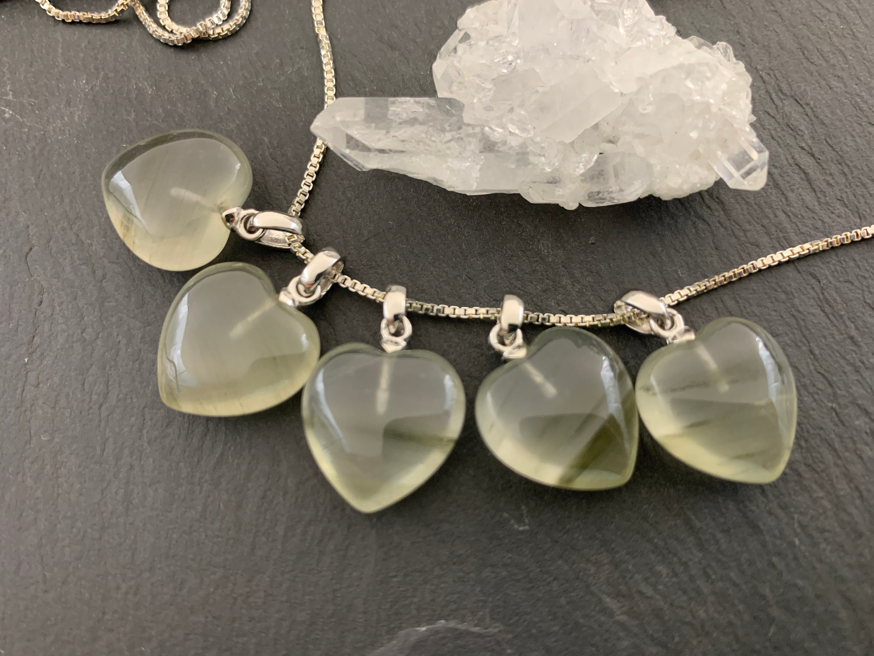 Aragonite Heart Pendant: Sterling Silver Bail