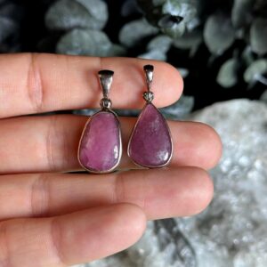 Pink Aragonite Pendant Necklace .925 Sterling Silver