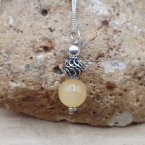 Small Aragonite Pendant Necklace. Capricorn Jewellery. Reiki Jewelry Uk.