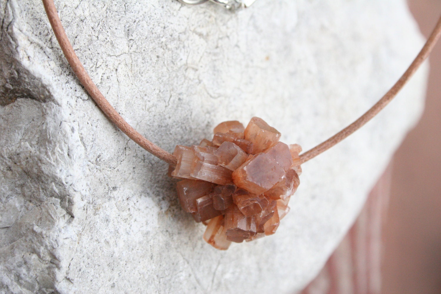 Aragonite Star Cluster Necklace, Healing Crystals And Stones, Aragonite Pendant