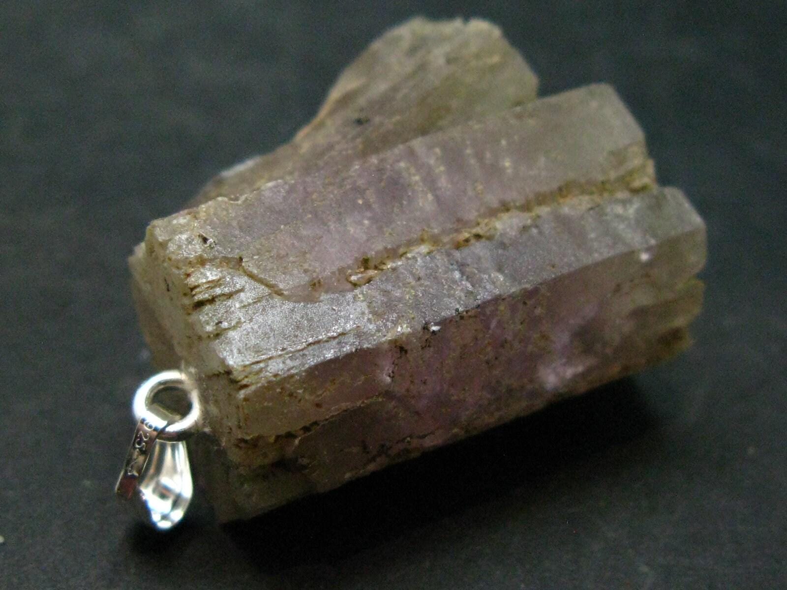 Terminated Aragonite Crystal Silver Pendant From Spain - 1.4" - 17.23 Grams