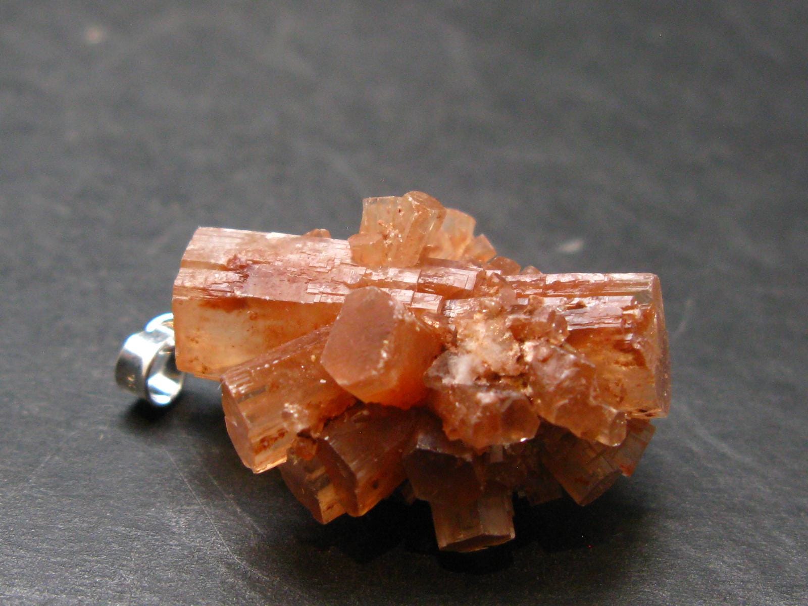 Terminated Aragonite Crystal Silver Pendant From Morocco - 1.3" - 8.41 Grams