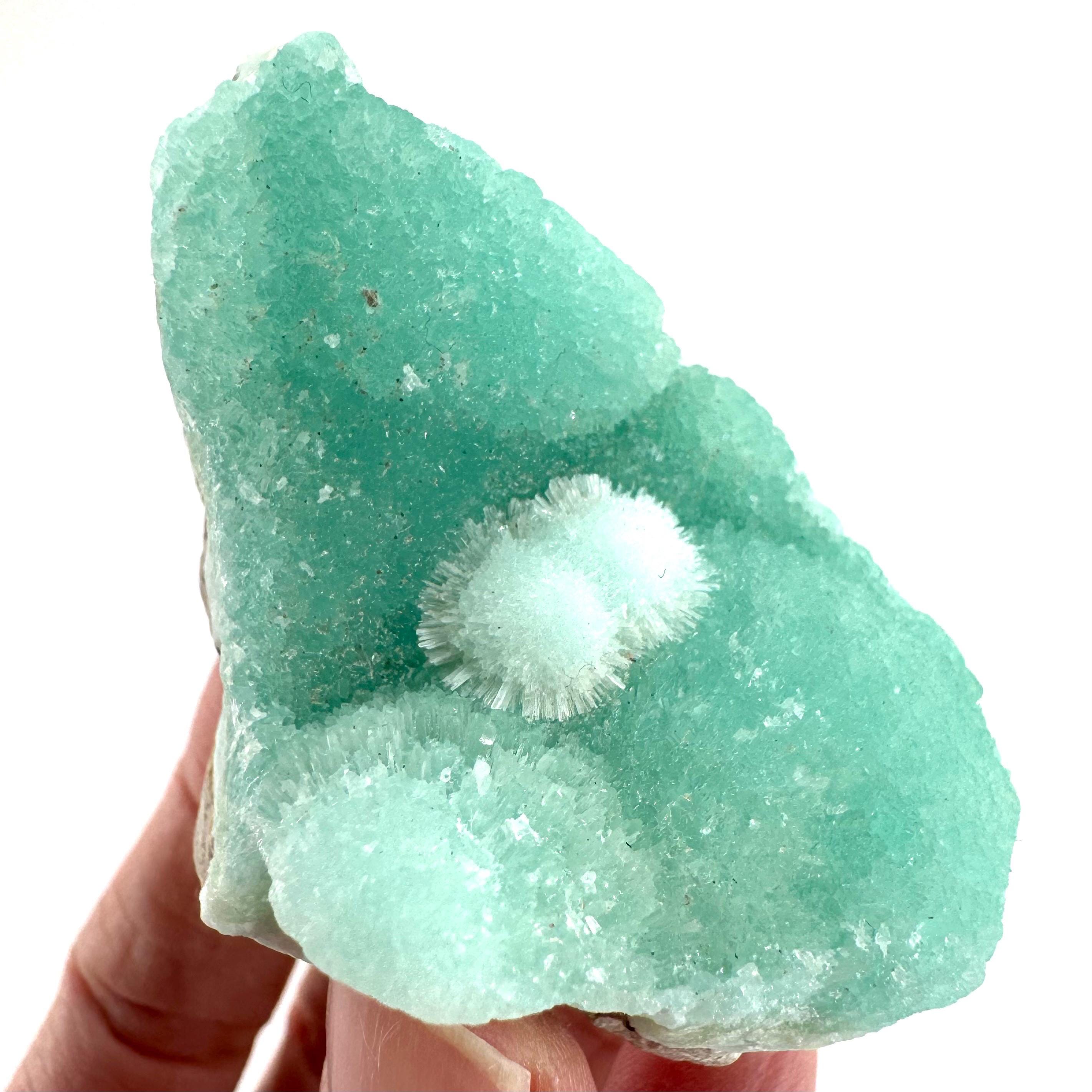 Blue Aragonite , Natural Crystal Cluster, Mineral Specimen