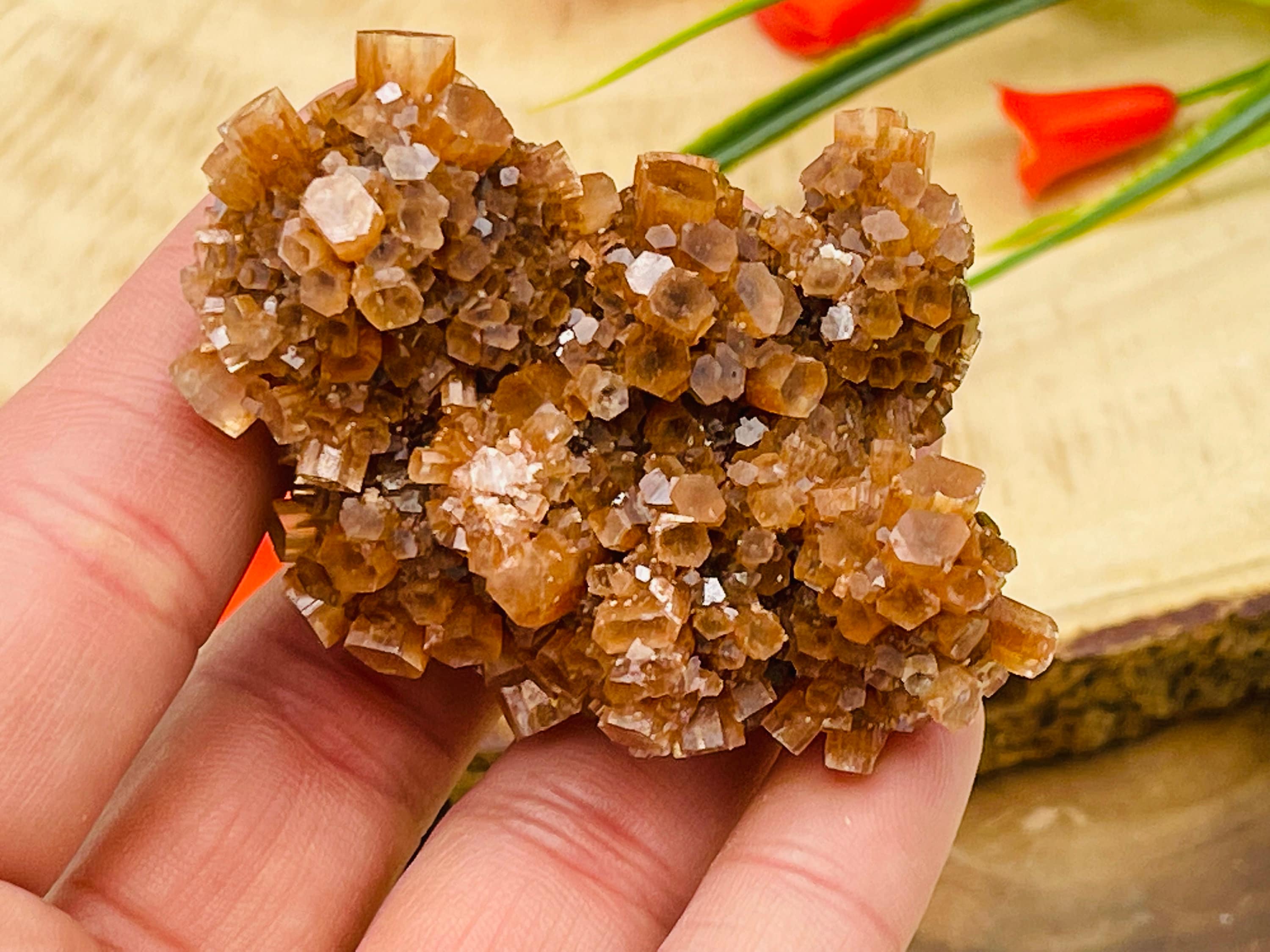 Aragonite Crystal Cluster, Star Raw Crystals, Healing Crystal, Reiki
