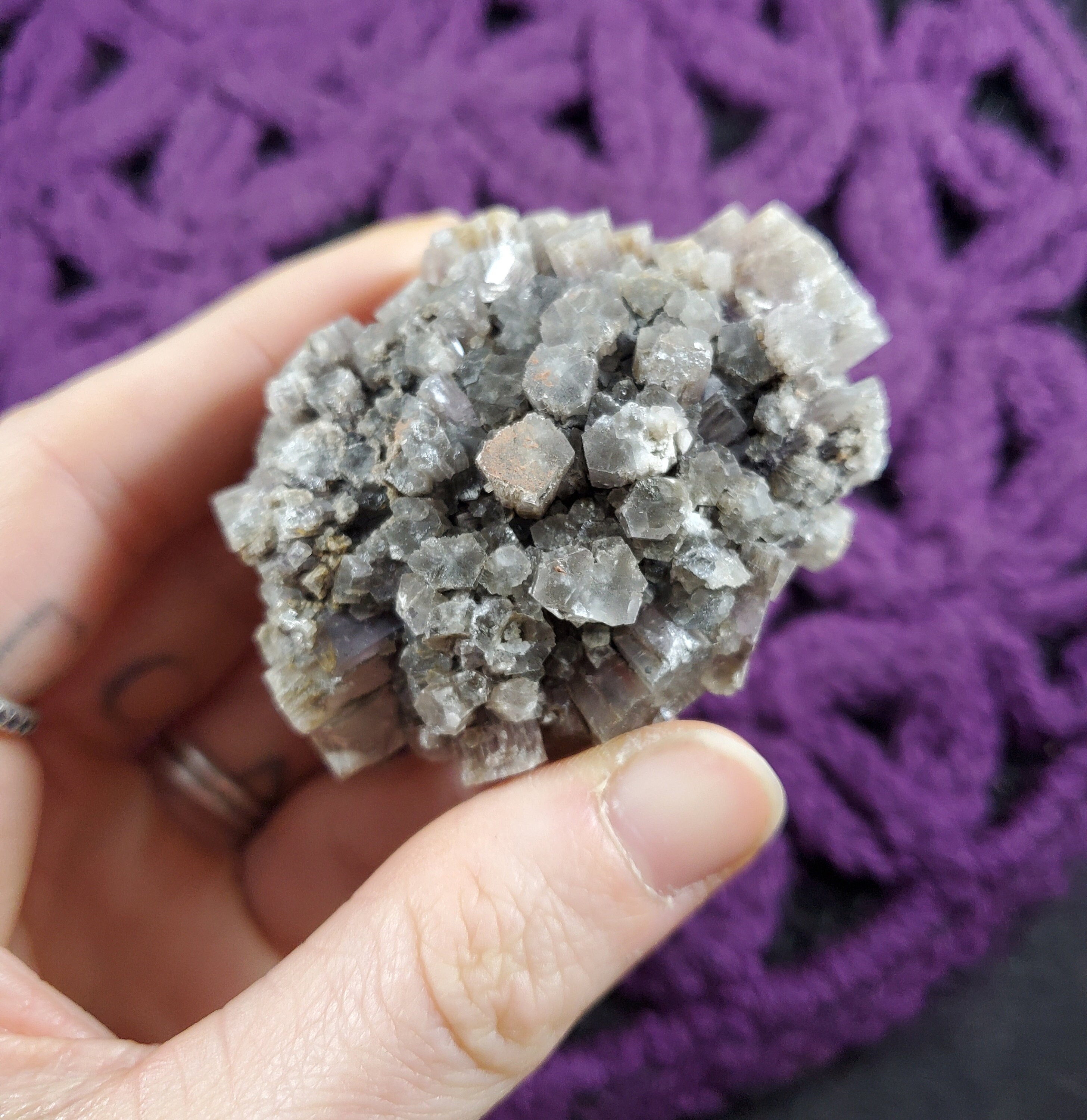 Purple Spanish Aragonite Crystal Cluster Spain Stones Crystals Raw Aliens Weird Stone Spiky Star Mineral