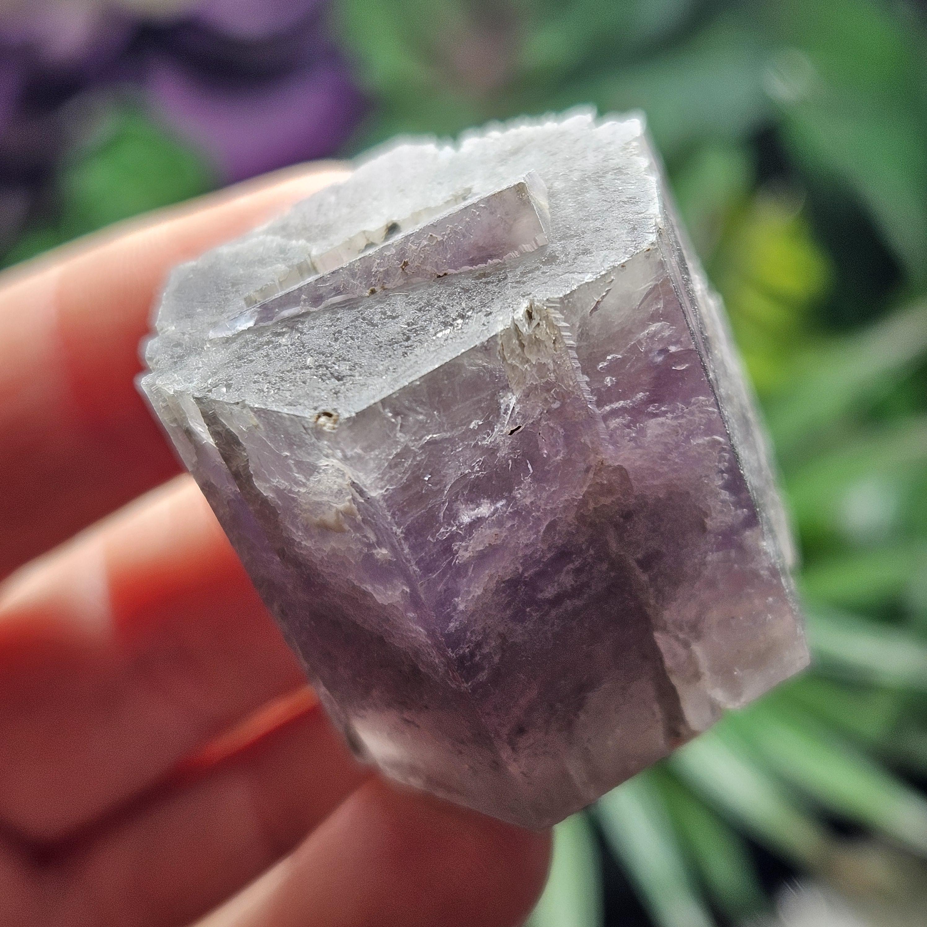 Purple Aragonite Specimen: Raw Bi-color Crystal Stone From Spain