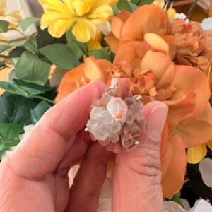 Aragonite Crystal Ring, Star Cluster, Sterling Silver, Size 10