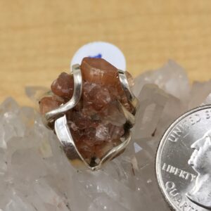 Aragonite Star Crystal Ring, Size 7
