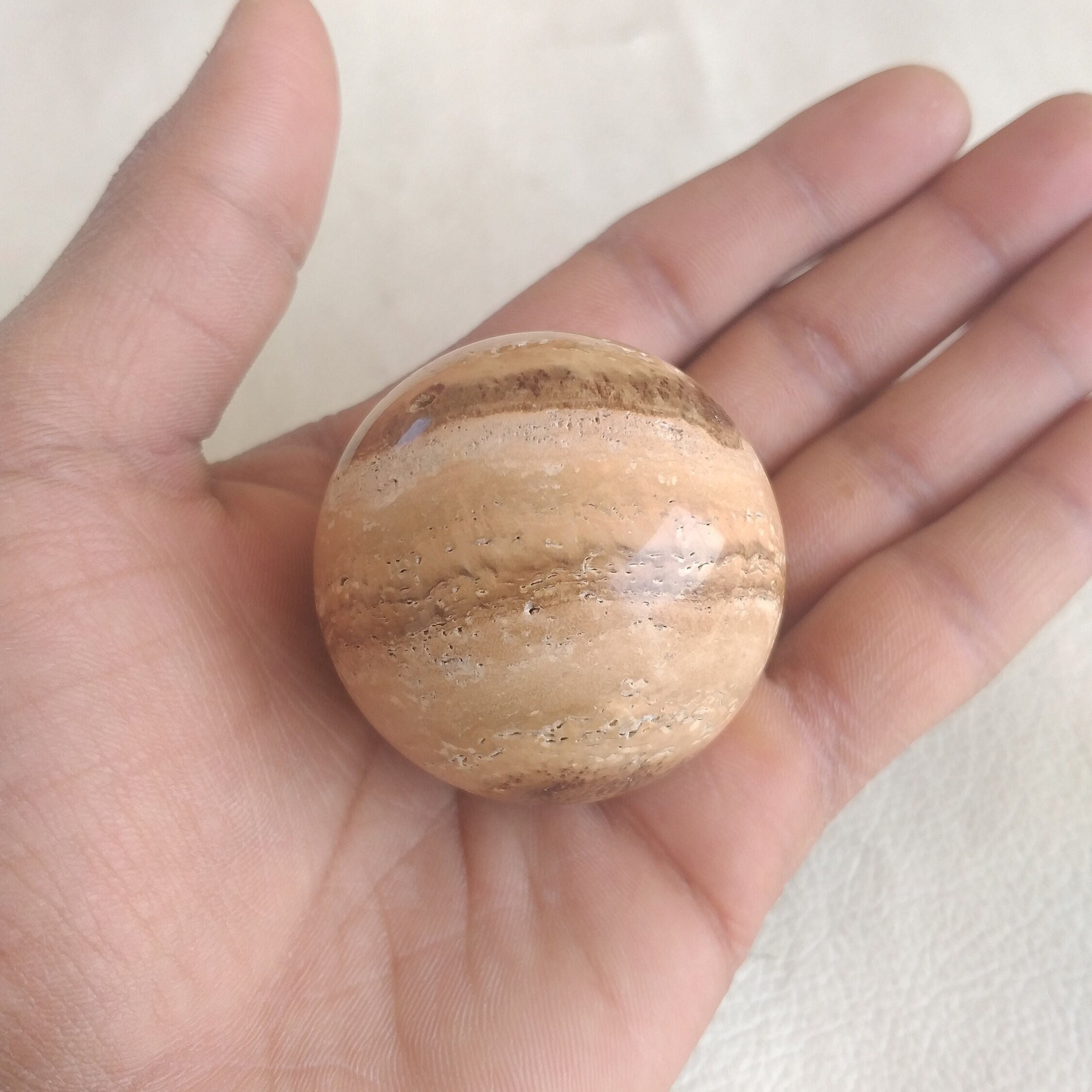 48mm Aragonite Sphere: Polished Gemstone Healing Crystal Ball