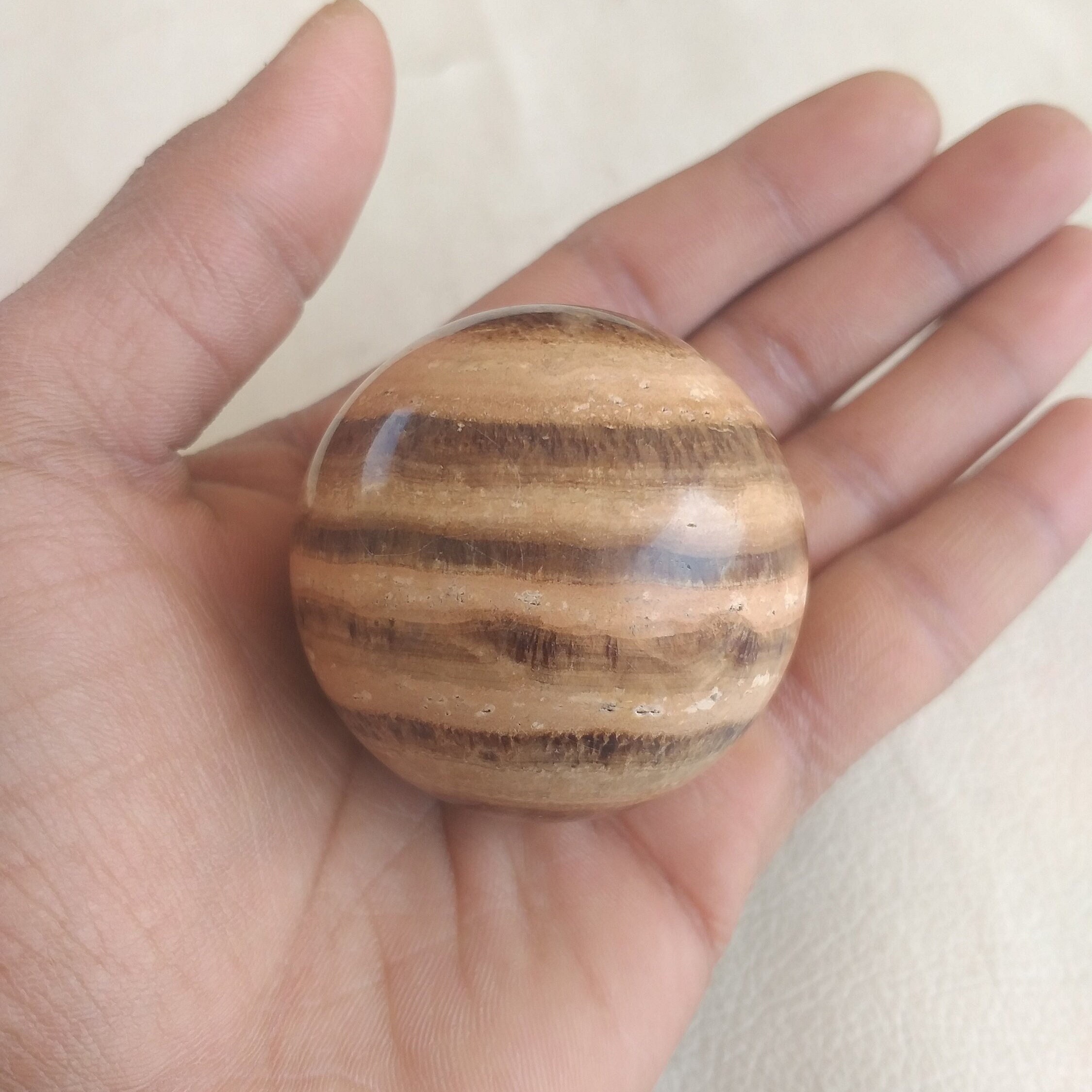 51 Mm Polished Aragonite Sphere: Healing Crystal Home Decor