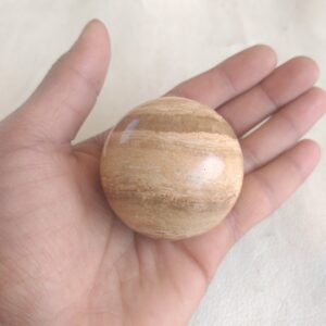 54mm Natural Aragonite Sphere: Polished Gemstone Healing Crystal 54mm Natural Aragonite Sphere: Polished Gemstone Healing Crystal