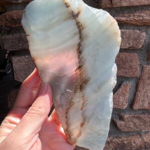 Blue Aragonite Lapidary Slab natural stone not polished for cabbing Blue Aragonite Lapidary Slab natural stone not polished for cabbing