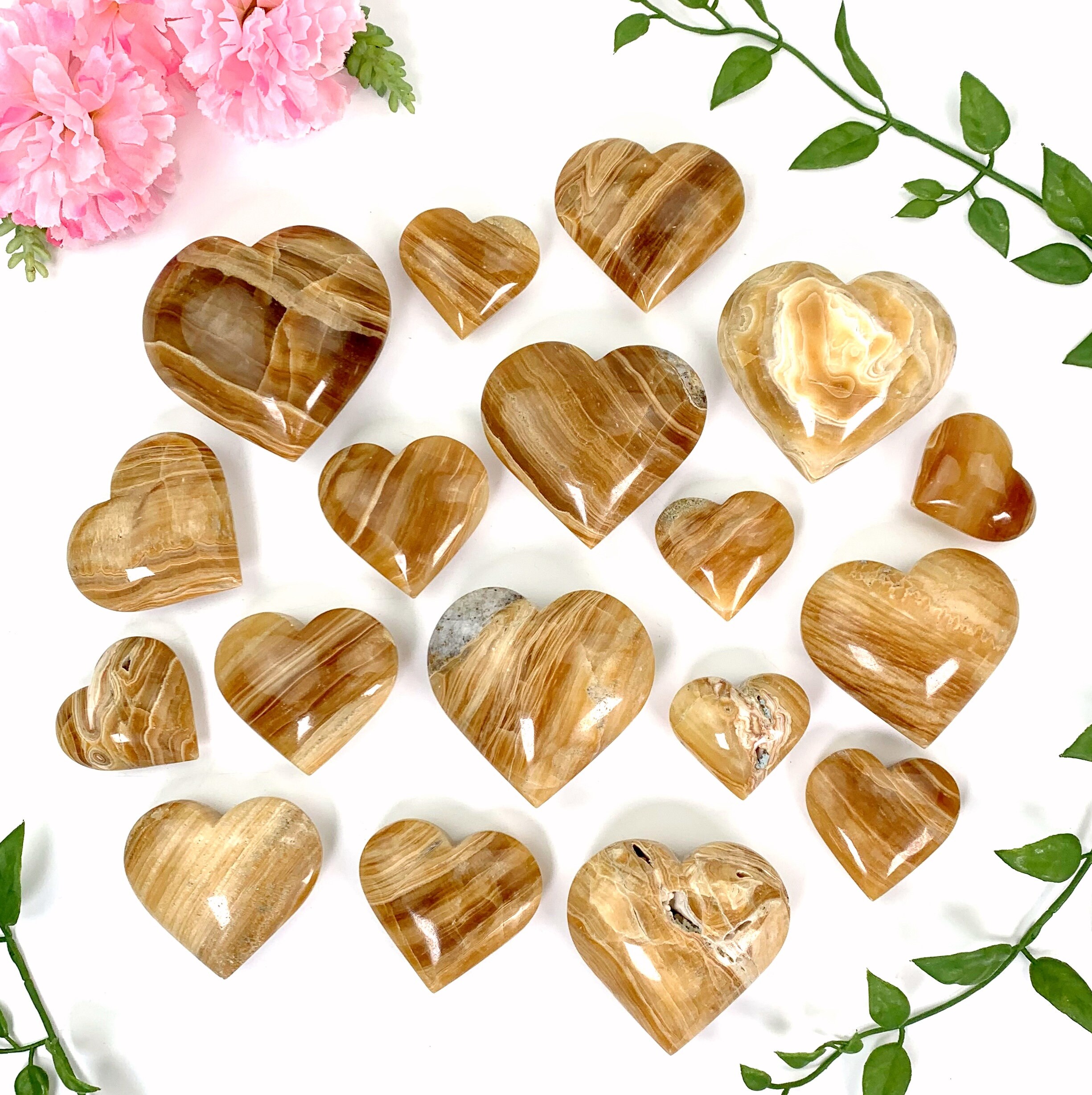 Aragonite Crystal Heart Minerals Gemstones