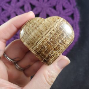 Aragonite Heart Crystal Stones Crystals Polished Brown Stripes carving carved shape rock striped Peru Aragonite Heart Crystal Stones Crystals Polished Brown Stripes carving carved shape rock striped Peru