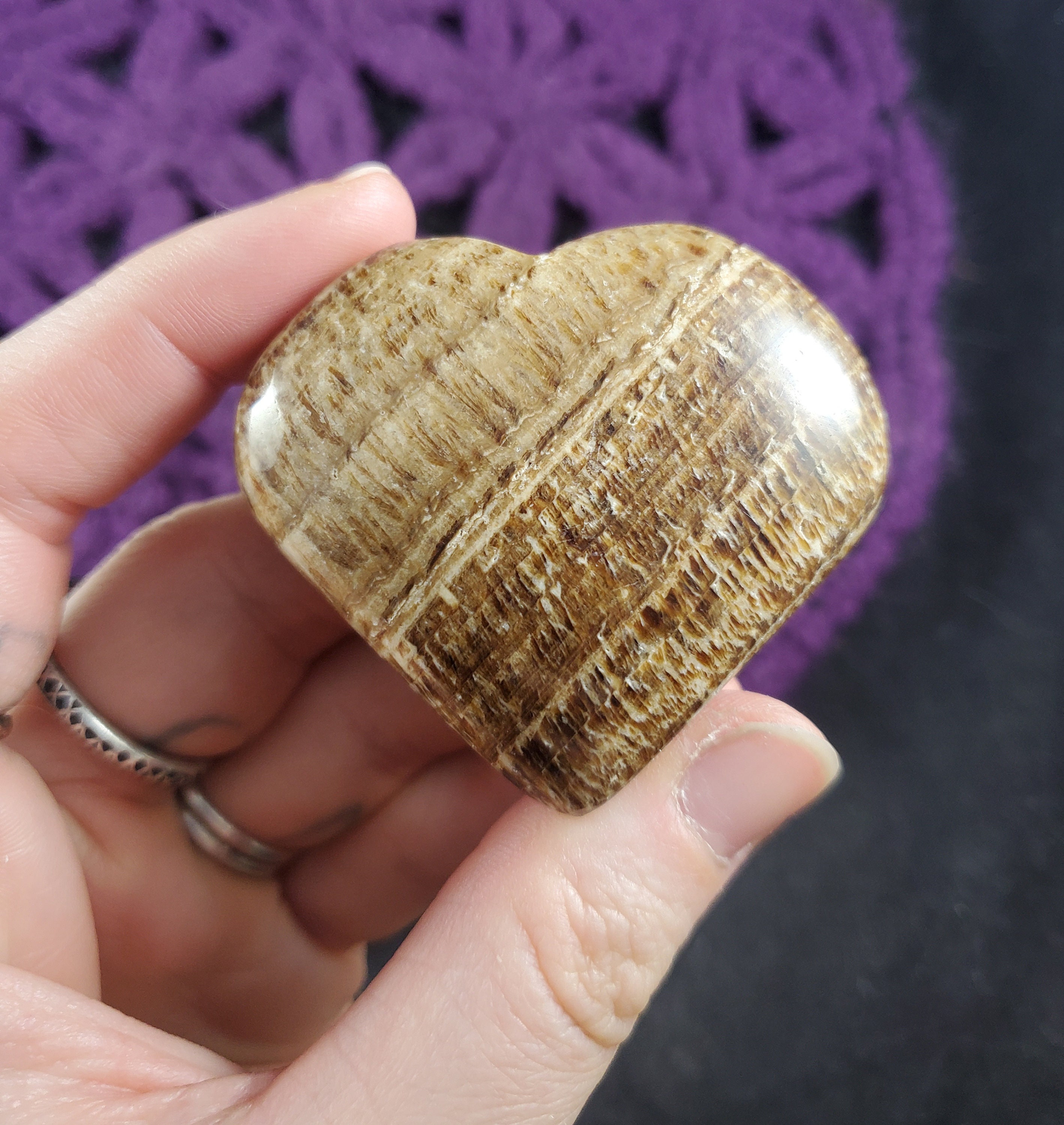 Aragonite Heart Crystal Stones Crystals Polished Brown Stripes Carving Carved Shape Rock Striped Peru Aragonite Heart Crystal Stones Crystals Polished Brown Stripes Carving Carved Shape Rock Striped Peru