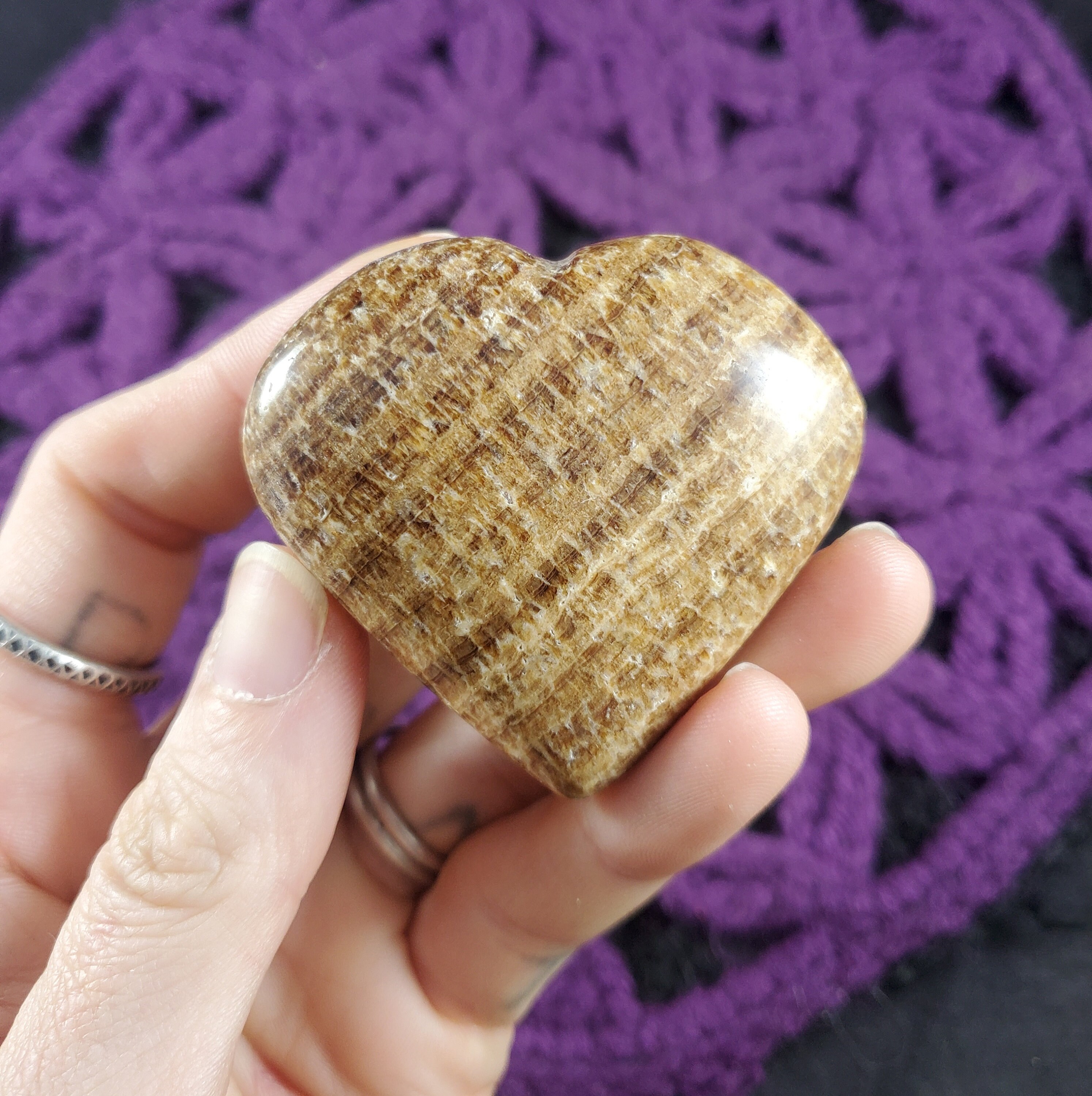 Aragonite Heart Crystal Stones Crystals Polished Brown Stripes Carving Carved Shape Rock Striped Peru Aragonite Heart Crystal Stones Crystals Polished Brown Stripes Carving Carved Shape Rock Striped Peru