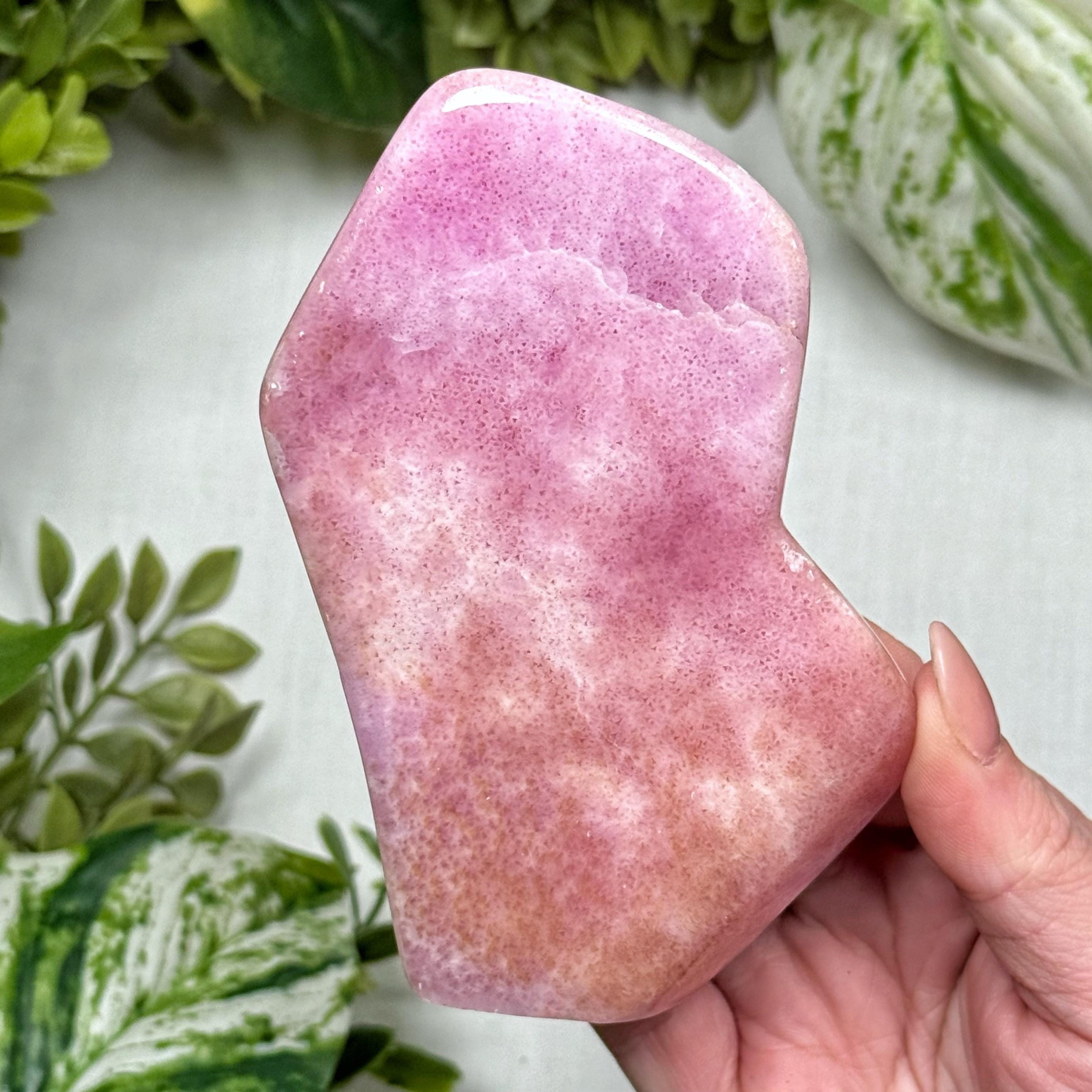 Pink Aragonite Freeform | 370g | - #5 (polished Crystal Chunk, Heart Chakra, Healing Stone, Love)