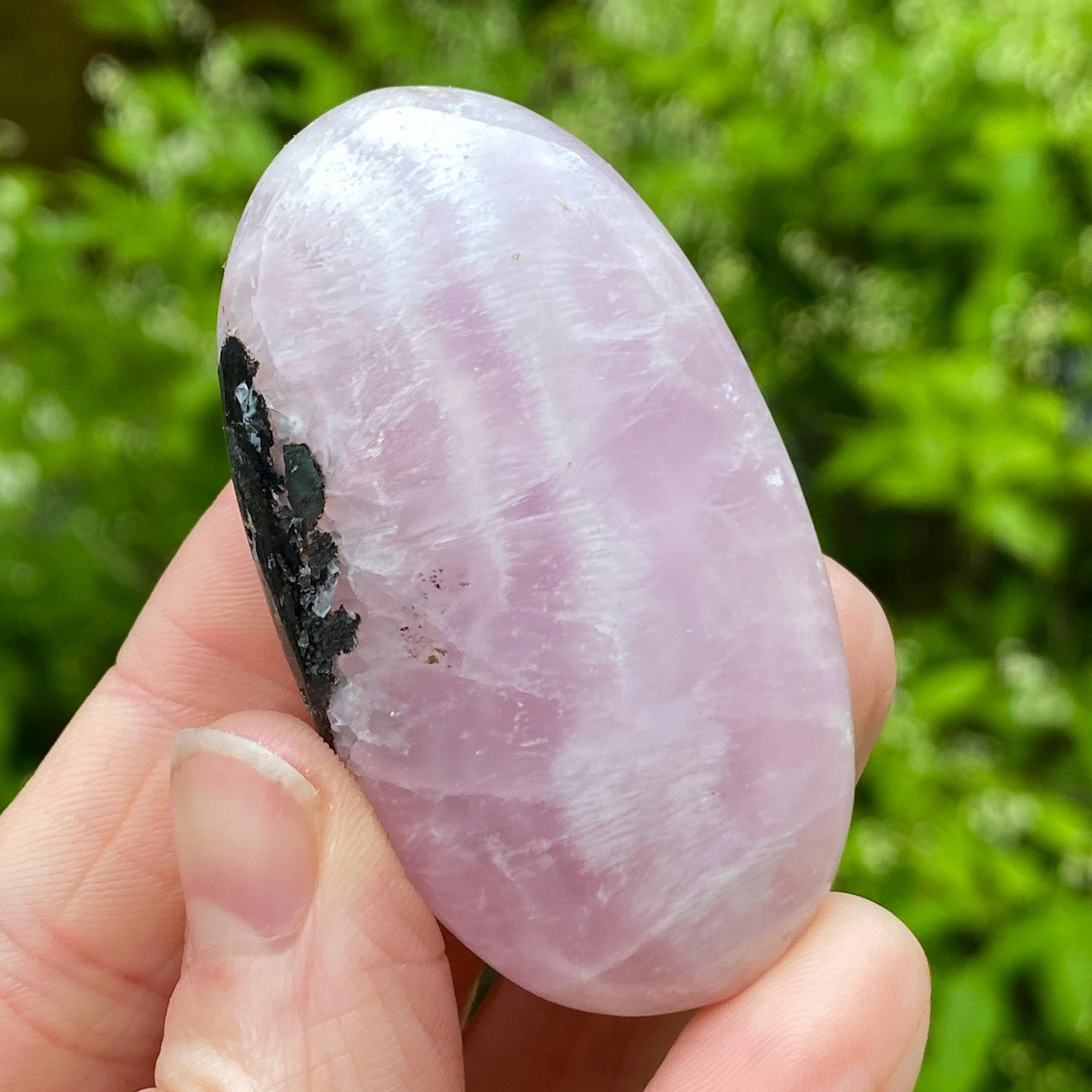 Pink Aragonite Palm Stone, Natural Pink Aragonite Stone, Exact Shown Pink Aragonite Palm Stone, Natural Pink Aragonite Stone, Exact Shown