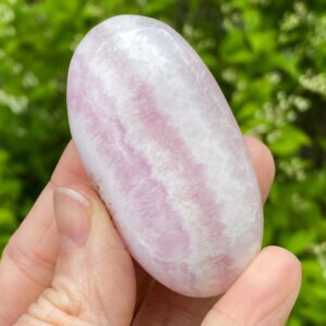 Pink Aragonite Palm Stone, Natural Pink Aragonite Stone, Exact Shown