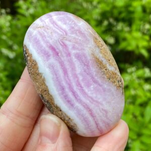 Pink Aragonite Palm Stone, Natural Pink Aragonite Stone, Exact Shown