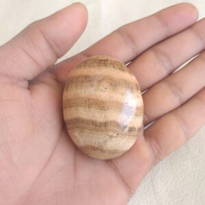 Polished Aragonite Palm Stone: Handmade Healing Crystal, Home Decor Polished Aragonite Palm Stone: Handmade Healing Crystal, Home Decor
