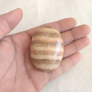 Polished Aragonite Palm Stone: Handmade Healing Crystal, Home Decor Polished Aragonite Palm Stone: Handmade Healing Crystal, Home Decor