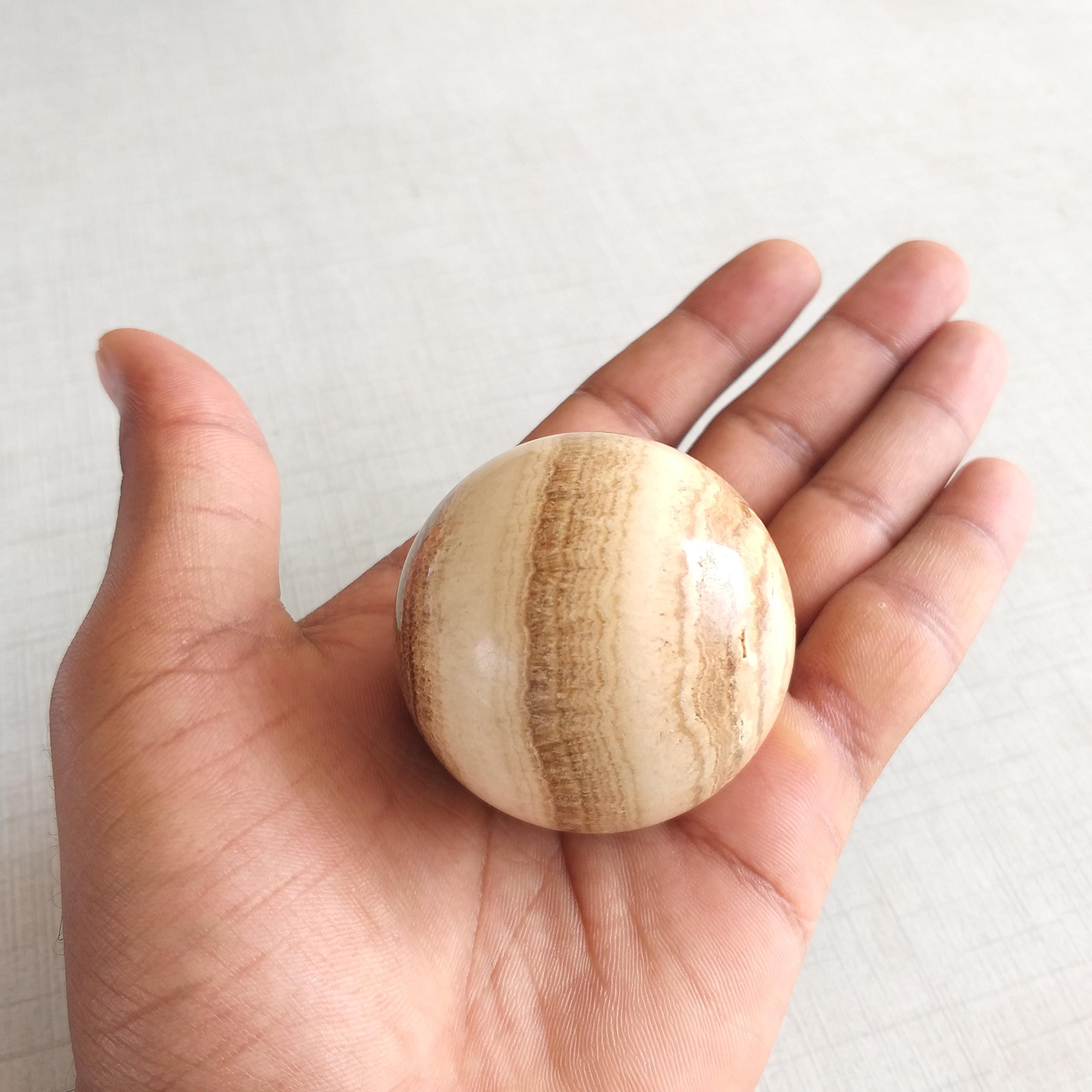 Polished Aragonite Sphere: Handmade Healing Crystal Home Decor, 50mm