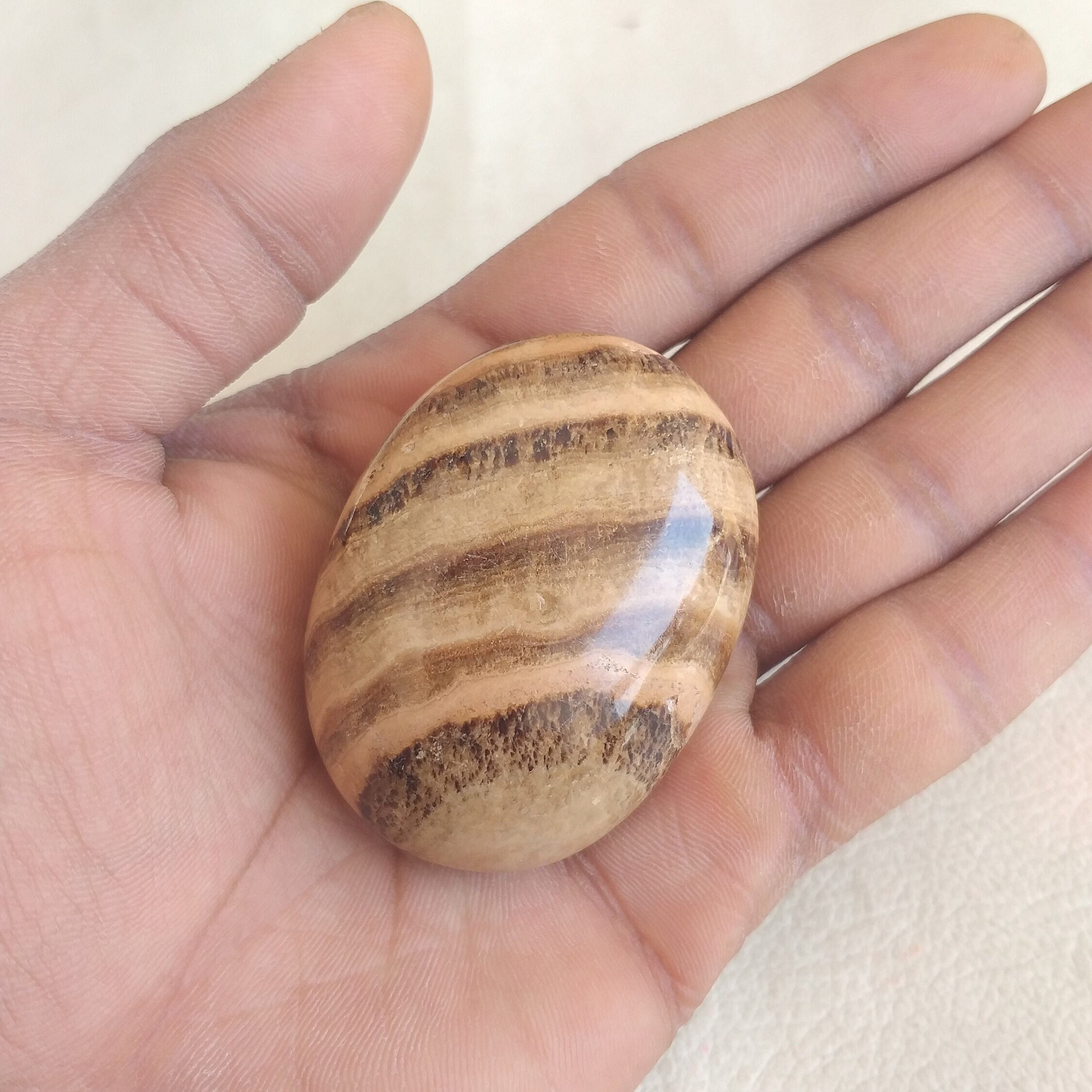 Polished Aragonite Stone Palmstone: Healing Crystal, Home Decor Polished Aragonite Stone Palmstone: Healing Crystal, Home Decor