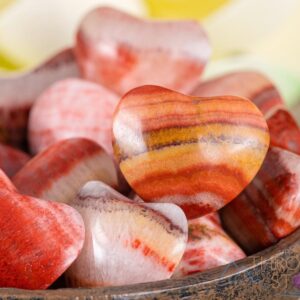 Red Banded ARAGONITE Crystal Heart - Self Care, Mom Gift, Home Decor, Healing Crystals and Stones, E1660