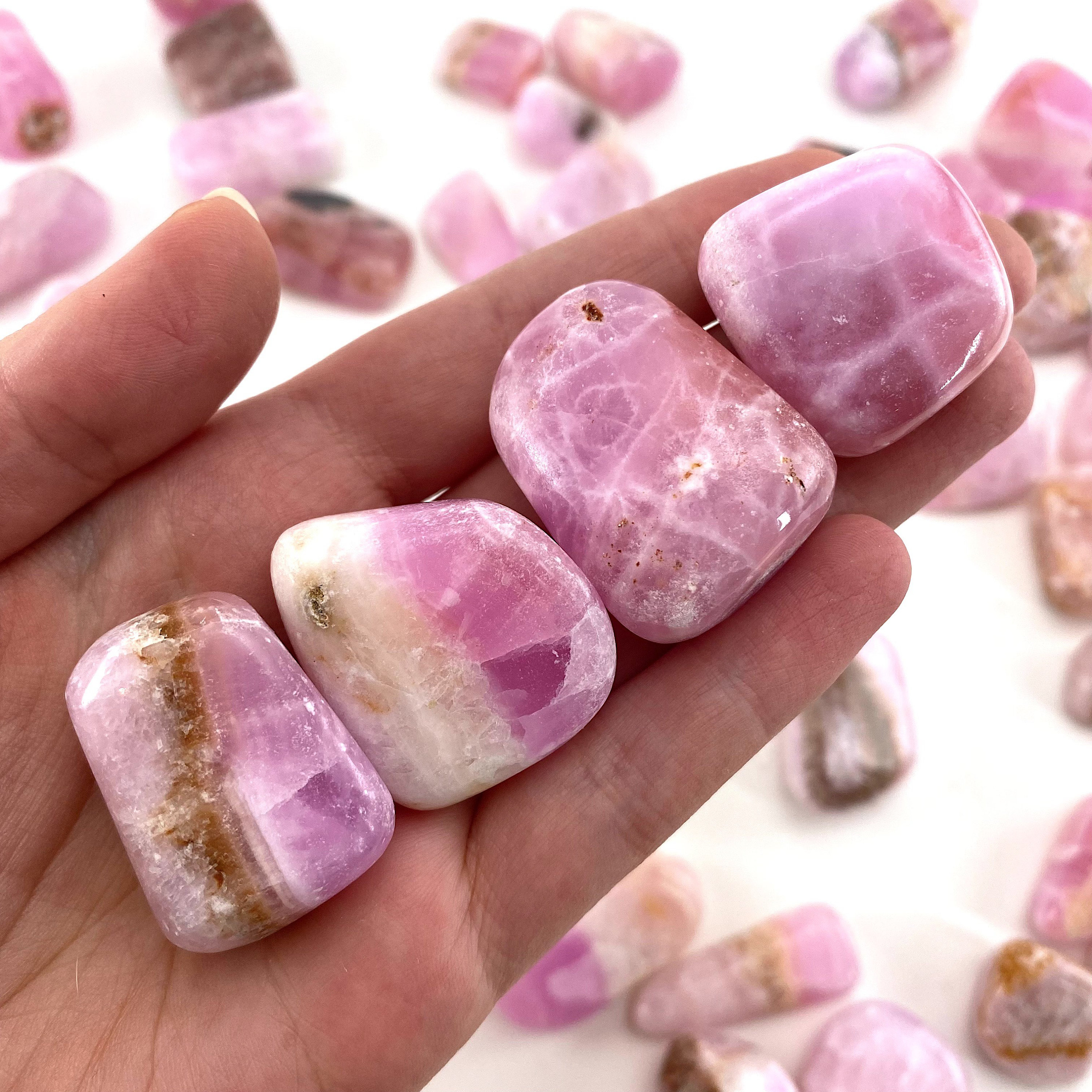 Pink Aragonite Tumbled Stone | Polished Natural Crystal Worry Stone (heart Chakra)