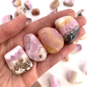 Pink Aragonite Tumbled Stone | Polished Natural Crystal Pocket Worry Stone (heart Chakra)