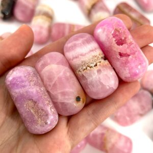Pink Aragonite Worry Stone | Polished Tumbled Crystal Lingam (heart Chakra)