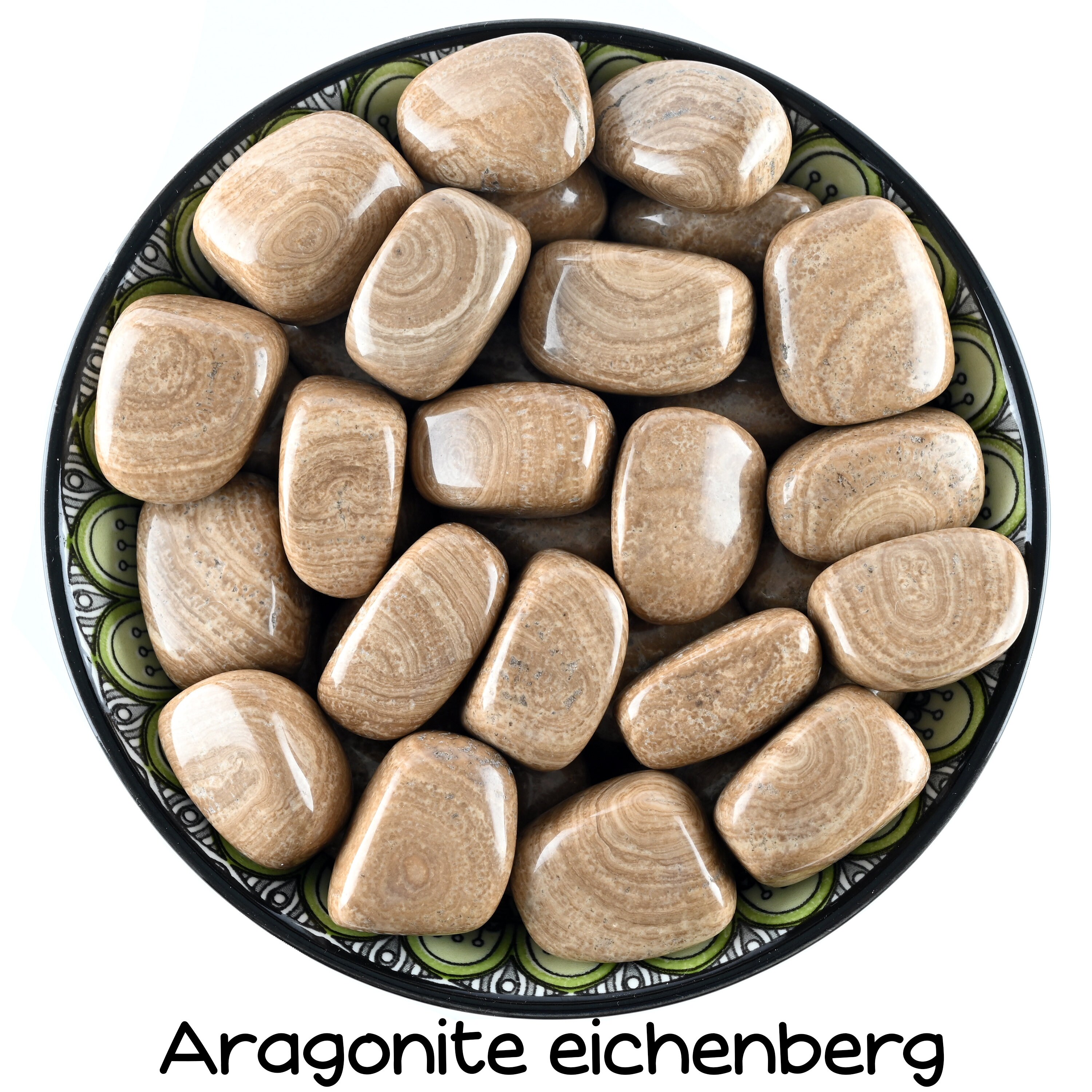 Eichenberg Aragonite Tumbled Stone, Zebra Banded Crystal, Grounding Altar Gem