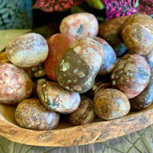 Red Aragonite Aztec Tumbled Stone , Mexico Crystal Gemstone