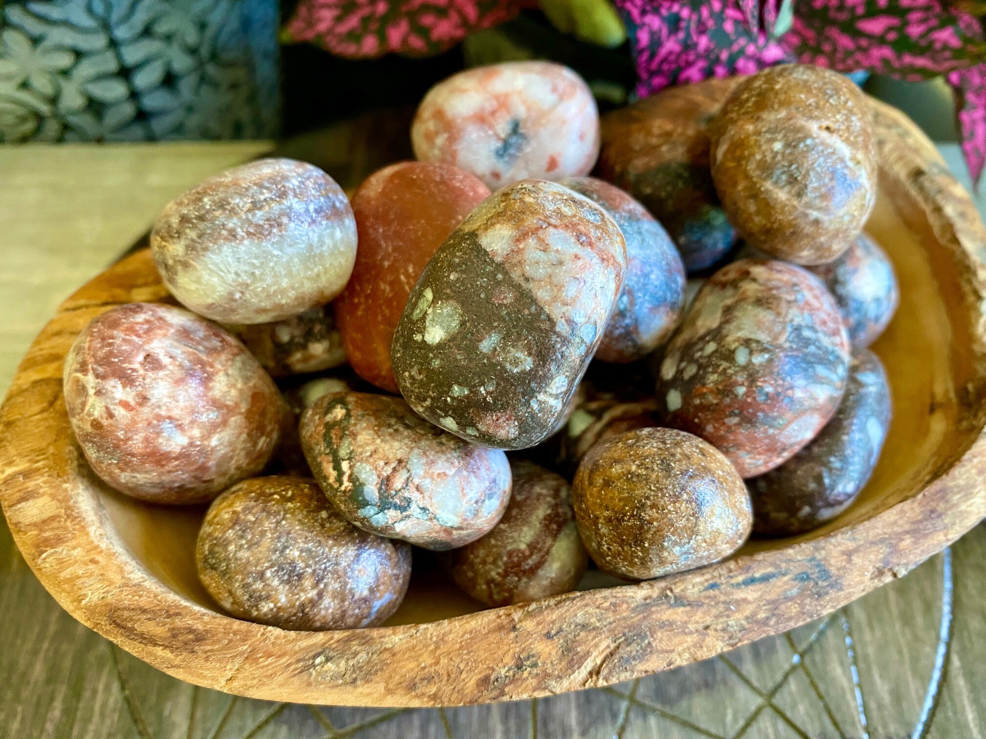 Red Aragonite Aztec Tumbled Stone | Mexico Crystal Gemstone