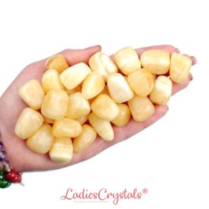 Yellow Aragonite Tumbled Stone, Gift For Crystal Lovers, Natural Honey Gold Gemstone