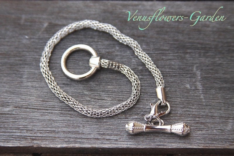 Armband Schlangenkette 18cm-22cm Metallsilber Armkette Bettelarmband