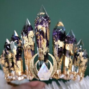 Astraea crown - greek goddess crown - Astraea headpiece - mythology cosplay crown - moon goddess headpiece - celestial crystal crown
