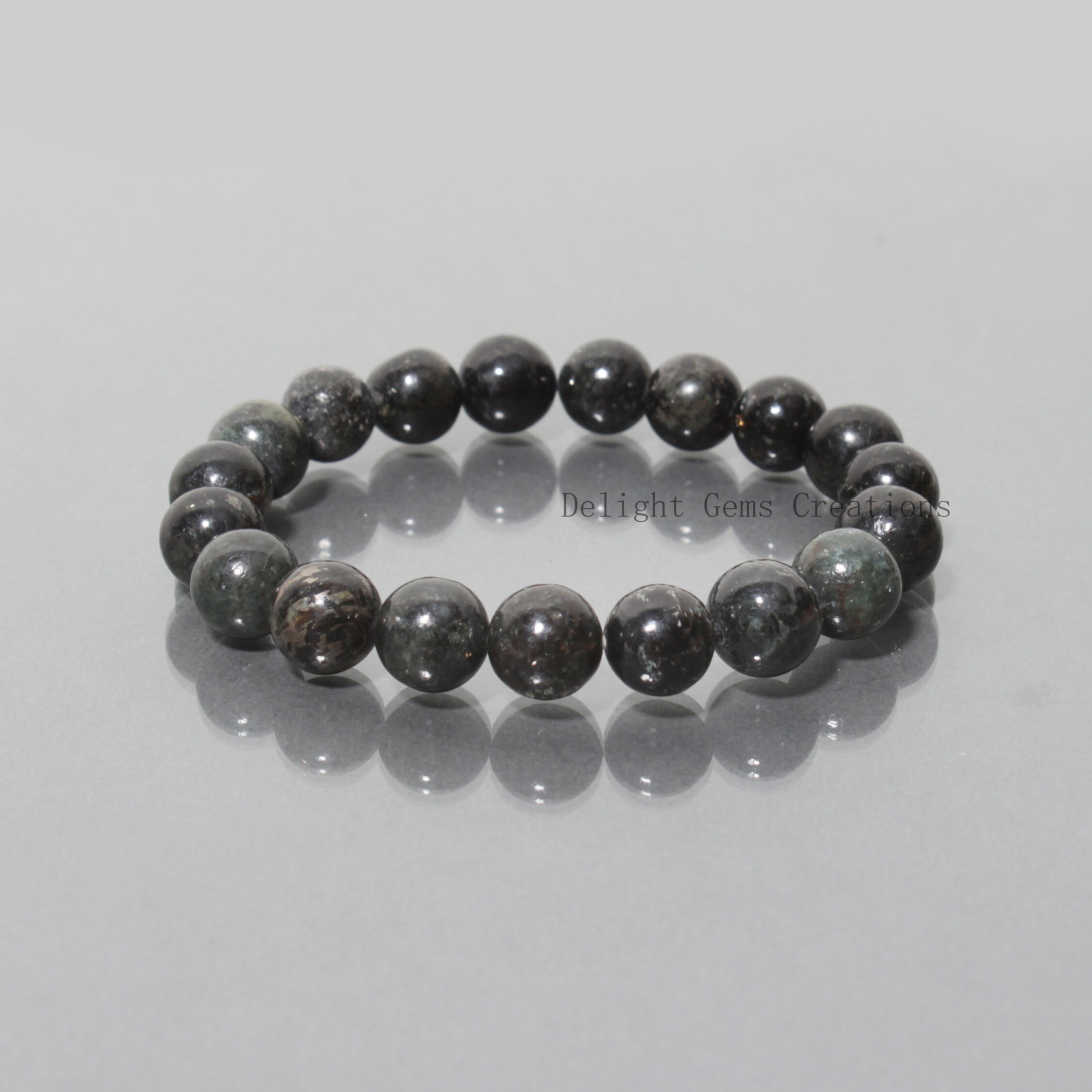 Natural 10mm Astrophyllite Bracelet - Rare Fireworks Stone Beaded Stretch Bracelet - Transformation & Self-knowledge Crystal Jewelry