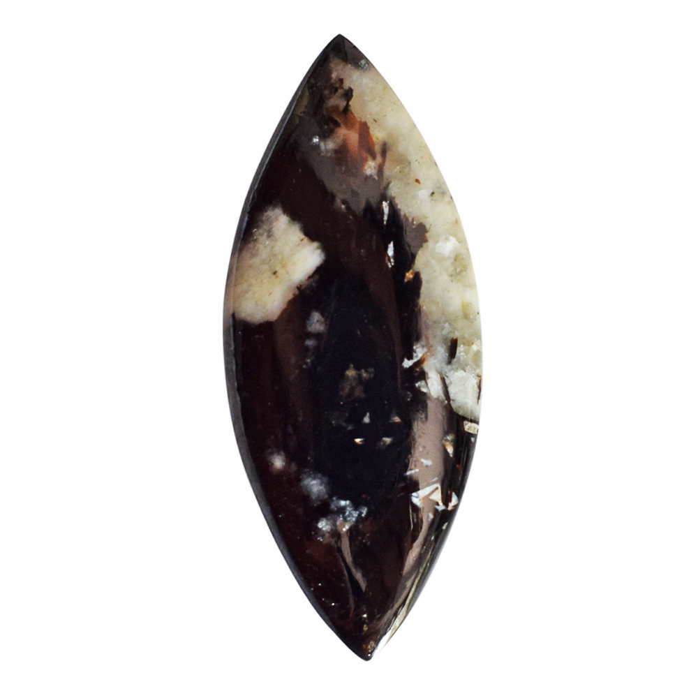 Astrophyllite Marquise Cabochon, Natural Gold Streak Stone, Rare Mineral Astrophyllite Marquise Cabochon, Natural Gold Streak Stone, Rare Mineral