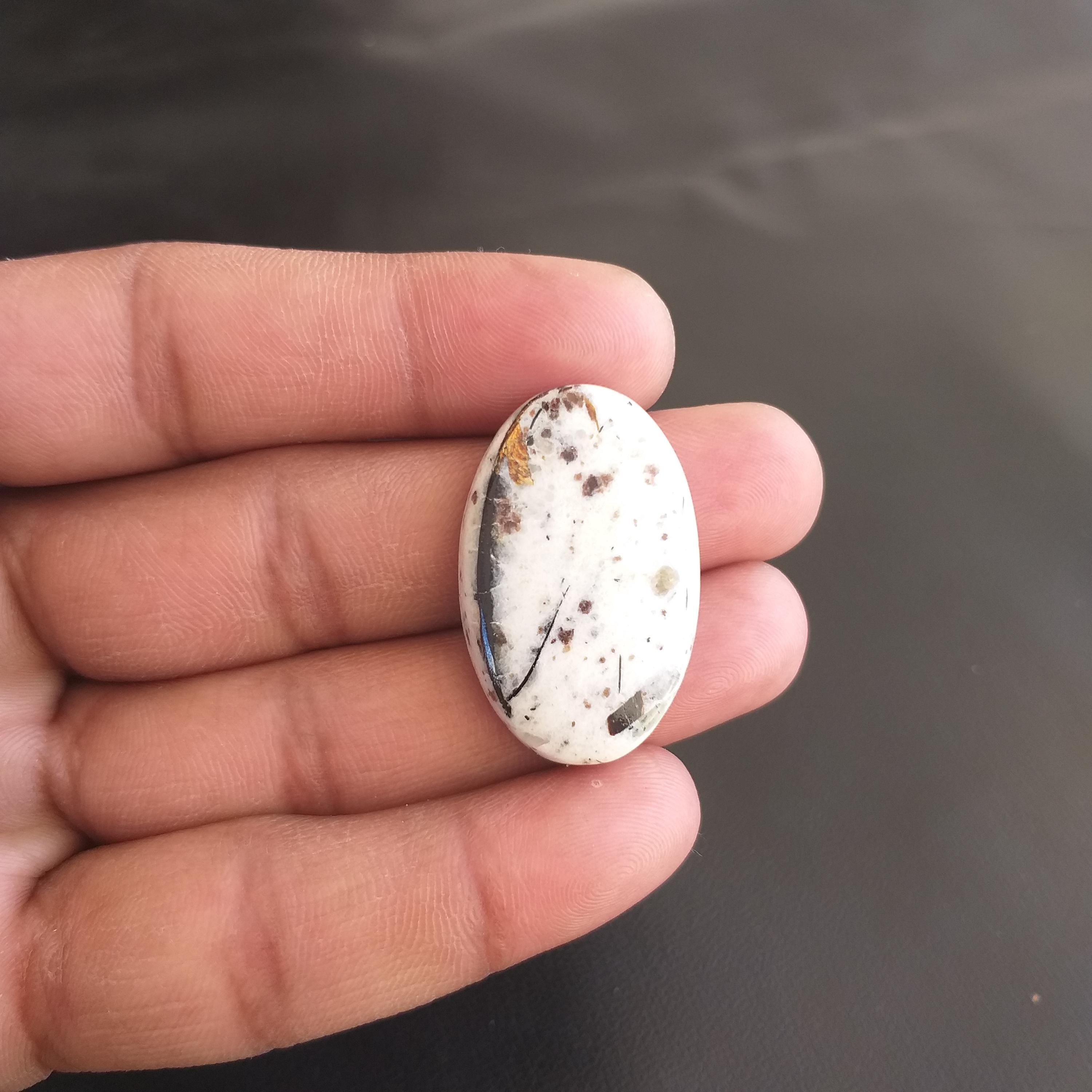Natural Astrophyllite Stone Cabochon: Polished Oval Gemstone (33x21x6, 42 Carat