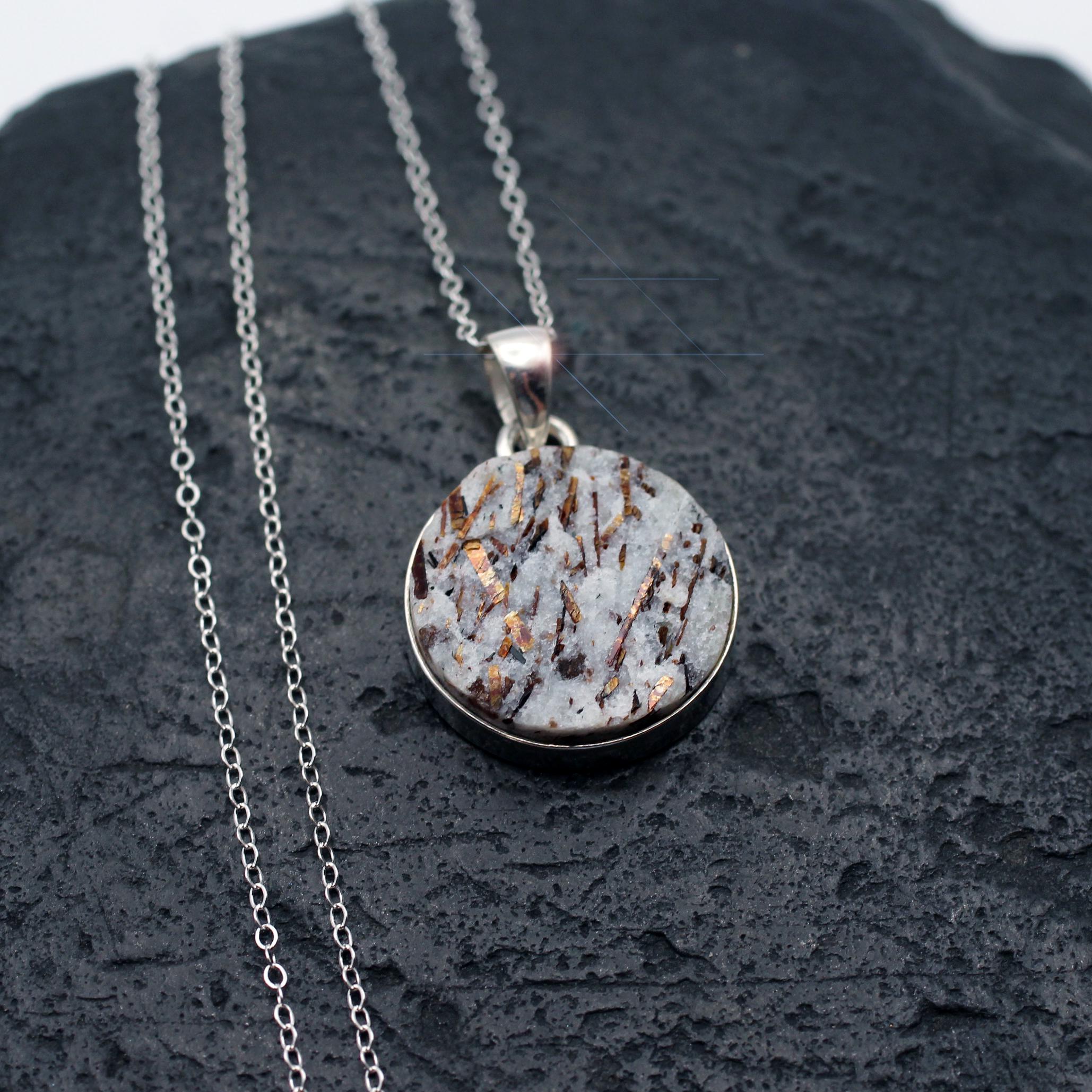 Golden Needles - Astrophyllite Sterling Silver Necklace