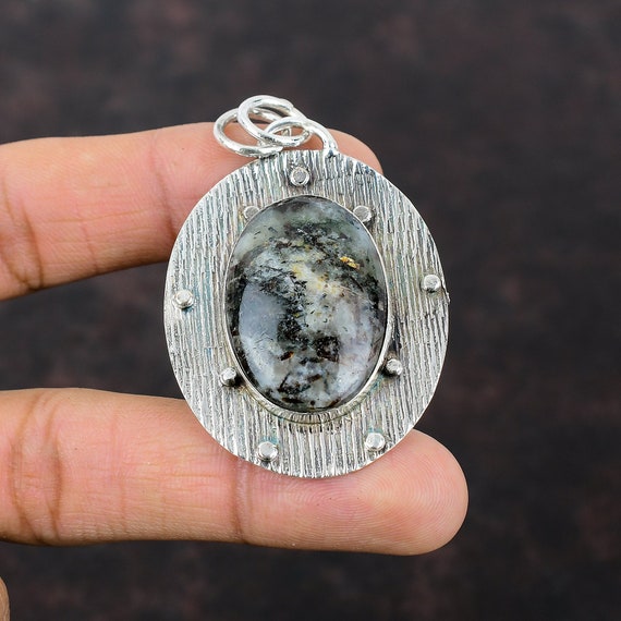 Astrophyllite 925 Sterling Silver Pendant: Handmade Boho Gemstone Jewelry