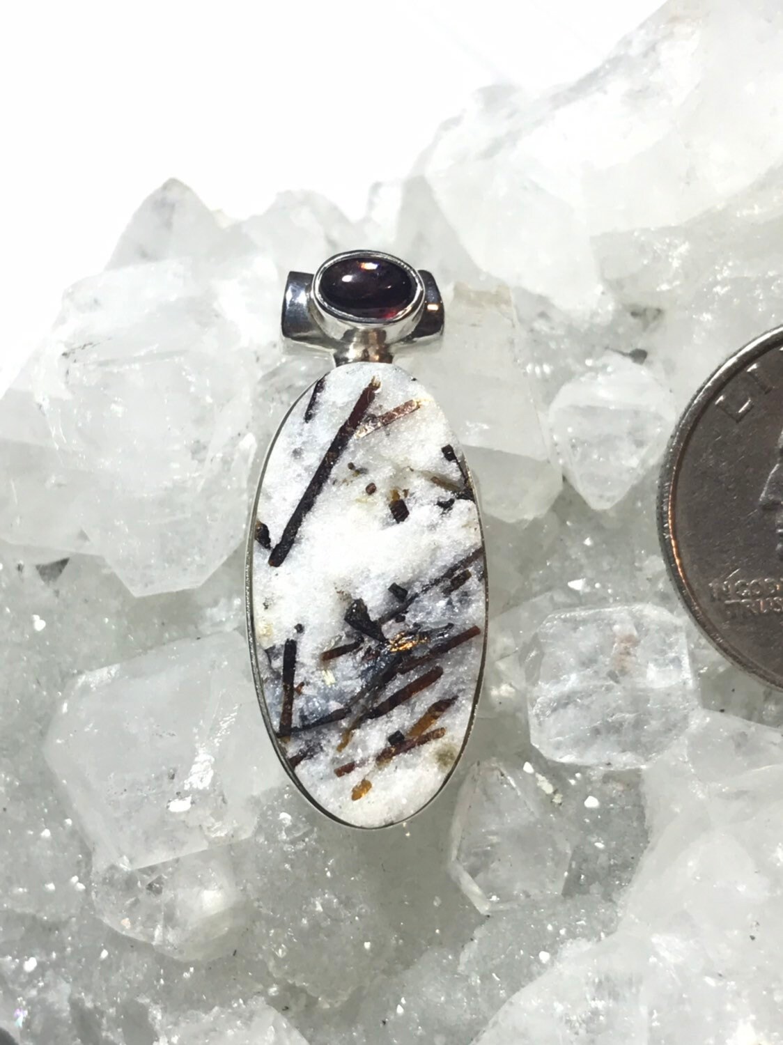 Astrophyllite Crystal Pendant, 925 Sterling Silver