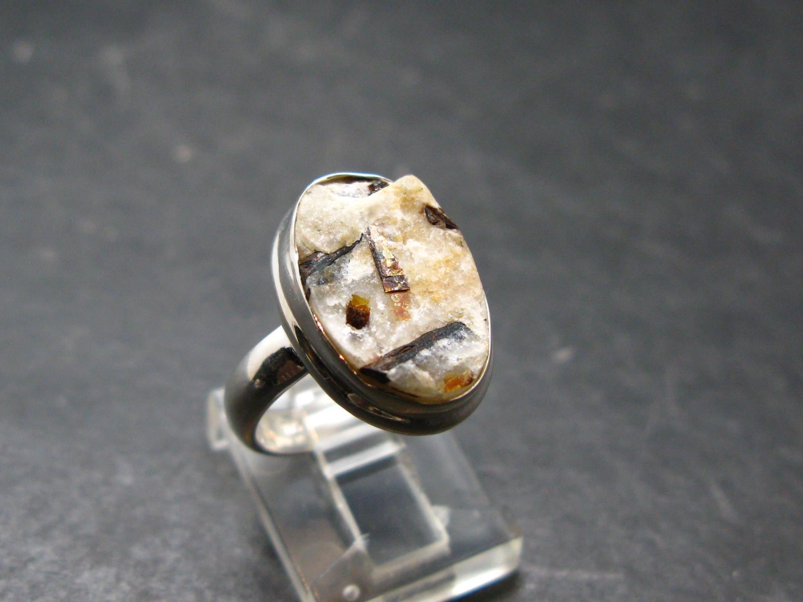 Astrophylite Astrophyllite Silver Ring From Russia - Size 5 - 4.9 Grams