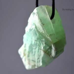 Atlantean-Aligned Sea Green Calcite with Rainbows Necklace Deep Oceanic Calmness Renewal Atlantis Codes Aura Cleanse Beautiful Raw Crystal