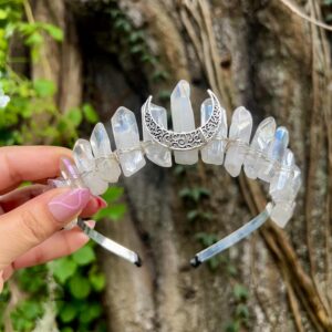 Aura Angel Quartz Crystal Crown: Ritual Ceremony Headpiece