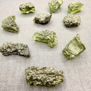 Authentic Raw Moldavite Crystal Chips: A Grade Czech Meteorite Stone 2.0gr One of the kind piece