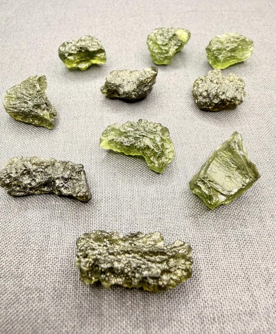 Authentic Raw Moldavite Crystal Chips: A Grade Czech Meteorite Stone 2.0gr One Of The Kind Piece Authentic Raw Moldavite Crystal Chips: A Grade Czech Meteorite Stone 2.0gr One Of The Kind Piece